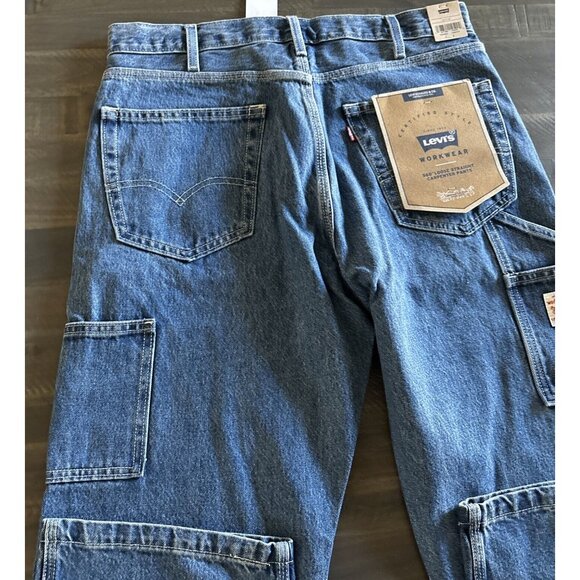 Levis 568 Stay Loose Straight Carpenter Blue Jeans Workwear Jeans Men's 34X34 - Picture 9 of 10